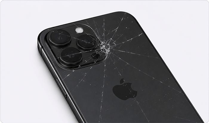Cracked rear glass
