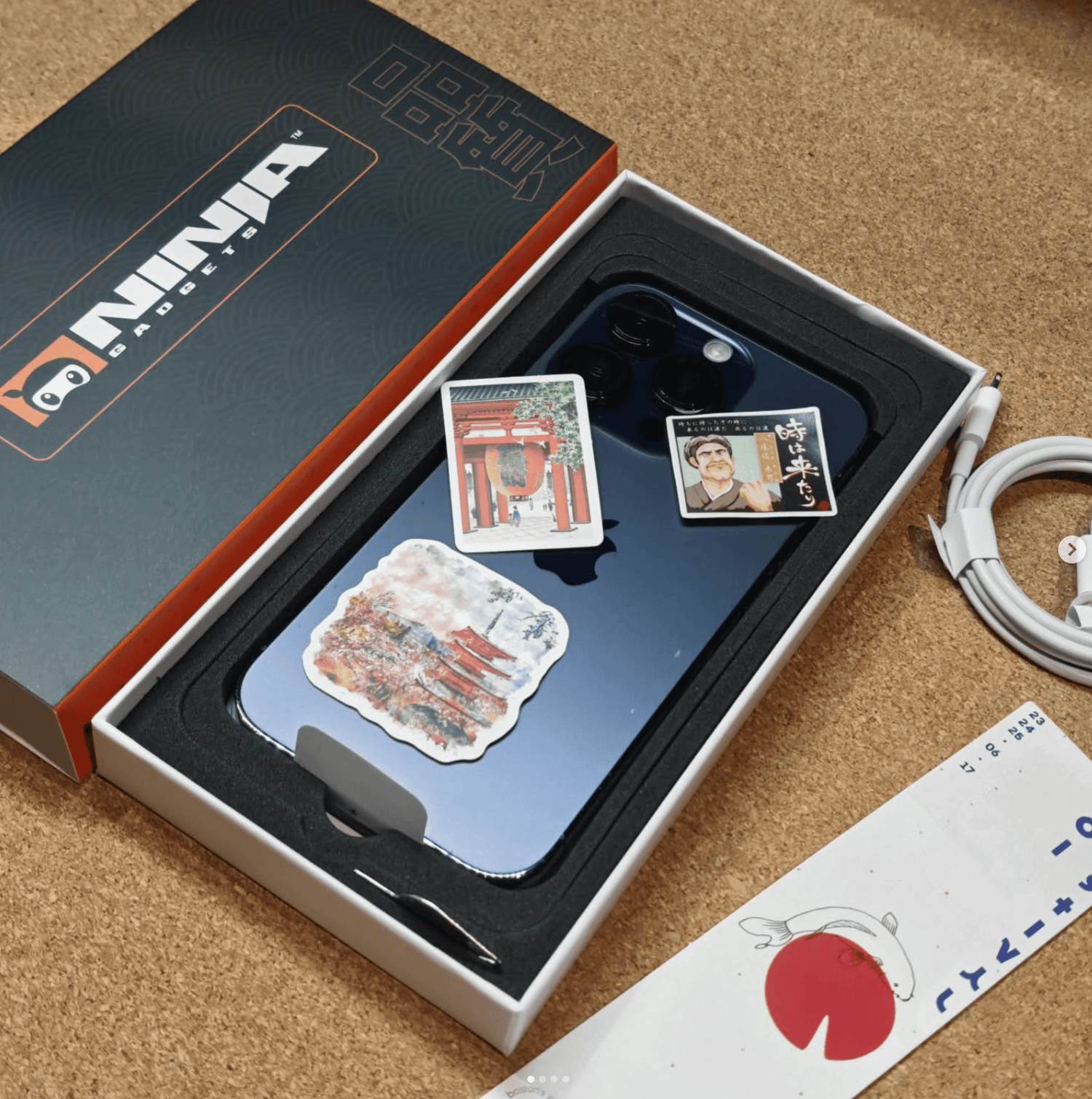 Ninja Gadgets packaging and everything included with an iPhone order